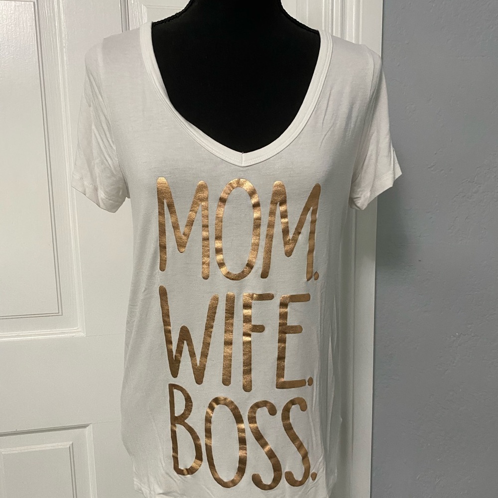 Soft Cotton T-shirt with Rose Gold Lettering.